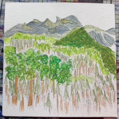 View from Moro Rock - sketch